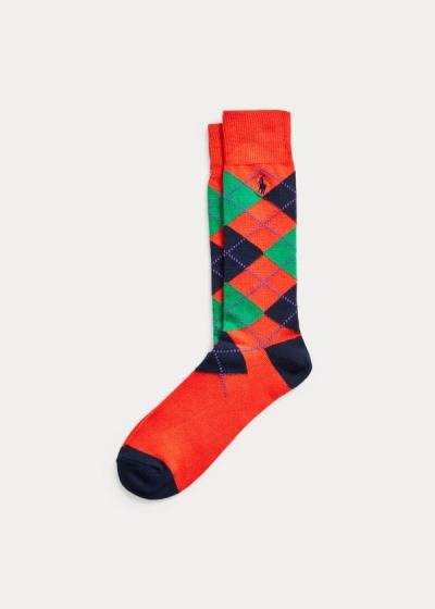 Calcetines Polo Ralph Lauren Hombre Naranjas - Argyle Dress - EUGRC9670